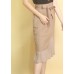 Calf Length Two Fabric Asymmetric Skirt